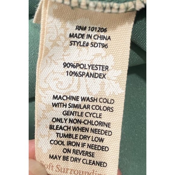 Soft Surroundings Green Velvet Button-Up tunic top Shirt 2X soft lux NWOT plus - Picture 5 of 8